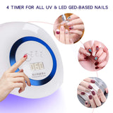 Xnuoyo 168W Nail Dryer Lamp, Professional UV LED Nail Dryer for Gel Polish with LED Display Smart Automatic Sensor Nail Dryer Timer Setting of 10s,30s,60s and 99s for Fingernail and Toenail (Blue)