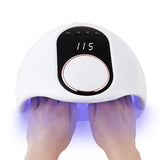 Charites 168W UV LED Nail Lamp Large Space for Two Hands Nail Dryers Nail Polish Curing Lamps for Gel Polish Professional Nail Light with Infrared Sensor 4 Timer Settings (White)