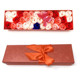 33 PCS Floral Scented Bath Soap Rose Flower Petals, JIALEEY Plant Essential Oil Rose Soap Set Gifts for Her Women Girls Mom Valentine's Day, Red Box