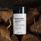 MARLOWE. No. 024 Natural Deodorant for Men 2.5oz | Aluminum Free Stick | Made with Coconut Oil, Shea Butter, Jojoba | Only No-Nonsense Ingredients that Work Best | Fresh & Woodsy Scent