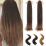SEGO 24 Inch Crochet Box Braids Pre-Looped Box Braids Crochet Hair Extensions Ombre 3X Synthetic Braiding Hair Extensions Pre Braided Crochet Hair for Black Women 24 Strands/Pack(7 Packs 1BT30)