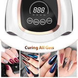 UV LED Nail Lamp, iBealous 168W Professional Fast Gel Nail Polish Dryer Curing Lamp for Gel Polish Salon Quality Nail Light Gel Lamp 4 Timer Setting & Big LCD Touch Screen for Fingernail & Toenail