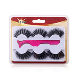 Vtrem 3D Falses Eyelashes Handmade Soft 3 Pairs Reusable Mink Fake Eye Lashes Natural Arc Looking with Eyelash Applicator Tool for Daily Makeup