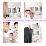 Makeup Mirror with Lights Vanity Mirror with 34 LED Lighted Mirror Touch Screen Dimming 360° Degree Rotation Cosmetic Mirror Dual Power Supply 3 Makeup Sponges 1 Makeup Sponge Holder