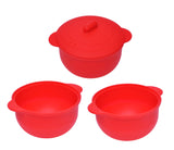 Silicone Wax Pot Replacement for Wax Warmer, Wax Machine 500ml Removable Silicone Pot for Hair Remover Machine Waxing Accessory (Red-3 Pieces)