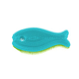 Innobaby Bathin' Smart Silicone Fish Antimicrobial Bath Scrub, Aqua/Green