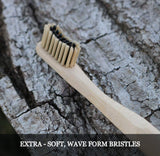 The Dirt All Natural Charcoal Infused Bamboo Toothbrush - Dental Brush with Soft Bristles and Ergonomic Handle - 3Pack