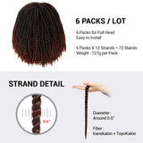 24 Inch 6 Packs AU-THEN-TIC 2X Jumbo Senegalese Twist Crochet Braid Hair Havana Twist Crochet Hair Havana Mambo Twist Crochet Braids Hair Extensions (24 Inch (6 Pack), M1B/30)