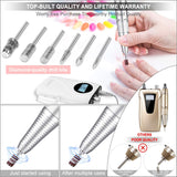 Electric Acrylic Nail Drill Machine - LONOVE Upgraded 30000rpm High Speed Rechargeable Efile Nail Drill Kit Set for Acrylic Gel Nails, Professional Electric Grinder Tool for Salon Use or Home DIY