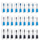 GreenLife Nail drill bits set 7pcs Long Tungsten Carbide Nail Drill Bits kit Remove Acrylic Poly Nail Gel Nail Polish 3/32" efile machine heads removing nail Cuticle Manicure Pedicure Colorful Rainbow