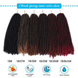 12 Inch Spring Twist Crochet Hair 4 Packs Bounce Bomb Spring Twists Braids Black Short Passion Twists Braiding Hair Extensions Synthetic Crochet Braids Hair for Women (30Strands/Pack; 1#)