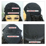 Deep Wave Human Hair Headband Wigs For Black Women Brazilian Virgin Human Hair Deep Curly Headband Wig Glueless None Lace Front 150% Density 12 Inch