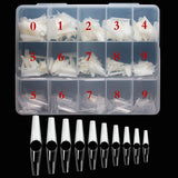 krofaue 1000PCS French Style False Nails Tips Half Cover Acrylic Gel Fake Tip With Box for Nail Art Salons and Home DIY (Natural+Clear)