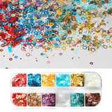 Nail Glitter Sequins, Butterfly Flame Circle Holographic Glitter Nail Art Sequins Iridescent Sparkle Thin Paillette Flakes for Nail Art Decoration