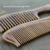 Premium Hair Combs Wood Comb Natural Green Sandalwood Handcrafted Sturdy Smooth No Static No Detangle (Green Sandalwood E Standard Tooth 8")