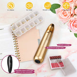 20000 RPM Portable Electric Nail Drill with Nail Decoration Compact Electrical Professional Nail File Kit for Home Use or Beauty Salon (Gold)