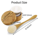 30ml/1Oz. Empty Loose Powder Container with Brush Bamboo Cosmetic Bake Make-up Loose Powder Jar with Sifter Lid and Powder Puff