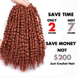 Leeven 12 Inch 7 Packs Bob Pre Twisted Passion Twist Crochet Hair With Curly Ends Copper Red Synthetic looped Passion Twists Braids Hair 350# Bohemian Braiding Hair for Black Women 12 Strands/Pack