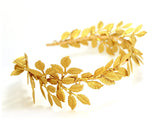 Greek Roman Goddess Gold Leaf Crown Headpiece – Bridal Wedding Headband