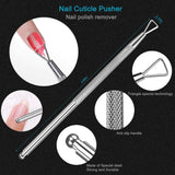 9PCS Cuticle Trimmer Nippers with Cuticle Pusher Manicure Set, Pingispower Cuticle Remover Professional Stainless Steel Cuticle Cutter Cuticle Clippers Manicure Tools Kit for Women and Men
