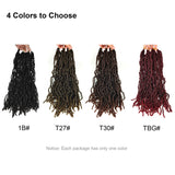 HAPPYCC 18 Inch Nu Faux Locs Crochet Hair, 3 Pack Curly Wavy African Soft Goddess Locs Crochet Braids Hair for Black Women Lady Girls, 21 Stands/Pack