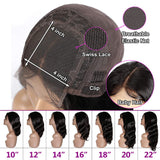 1B Burgundy Ombre Lace Closure Front Wig, 100% Unprocessed Human Hair Wigs with Baby Hair, Red Wine Color Body Wave Lace Wigs 250% Density (12", 1B/99J, 250%)