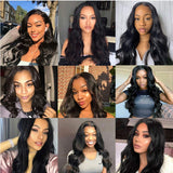 YAVVE U Part Human Hair Wig Brazilian U Part Wig Body Wave for Black Women Human Hair 100% Virgin Body Wave U Part Wig Human Hair 150% Density Natural Black Color (22 Inch U Part Wig)