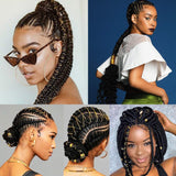 200 Pieces Deadlocks Beads Hair Jewelry Decoration Accessories Metal Hair Cuffs Gold Silver Aluminum Hair Coil Wooden Beads and 200 M Metallic Cord for Braiding Hair Pendant Charms