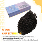 JoYoung Clip in Extensions Human Hair 16 inch #2 Darkest Brown Clip in Hair Extensions Natural Wavy Hair Extensions Clip in Human Hair Brown Double Weft 100g 7pcs