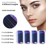18 in 1 Eyelash Extension Kit, mcwdoit C Curl Eyelash False Lashes Strip Graft Glue Tweezers Kit Lint-free Eyelashes Under Patch Pad Eyelash Brush Cotton Swabs Cup Rings Bag Set