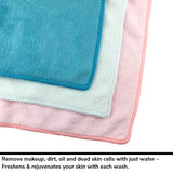 MojaWorks Microfiber Face Cloth Cleaning - Heavy Duty Stitching, Dual Purpose, Ultra Dense, Exfoliate Skin, Cleanse Pores - Easily Remove Makeup Dead Skin Cells - 3 Pack Measures 12" x12" (Variety)