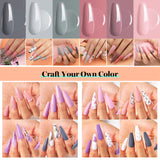 JOSLOVE Gel Nail Polish Kit 6 Colors Gel Nail Kit Nail Set Nude Grey Pink Gel Polish with Manicure Tools (408 Gel Nail Polish Kit)