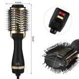 Hair Dryer Brush, 4-in-1 Negative Ionic Hot Air Brush, Hair Dryer and Volumizer, Anti Scald Blow Dryer Brush Reduce Frizz and Static for Women (Golden)