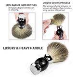Shaving Brush Set for Men, 5pcs ACRIMAX Badger Shave Brush with Travel Tube, Chrome Shaving Razor Brush Stand and Stainless Steel Double Layers Soap Bowl, Shaving Gifts Set for Men Wet Shave