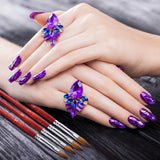 4 Pieces Kolinsky Sable Brush Nail Brush with Wood Handle Oval Crimped Nail Brush Round Nail Brush Pen for Acrylic Powder Manicure Tools, 4 Sizes (Size 6, 8, 10 and 12)