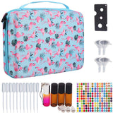Essential Oils Storage Hold 70 Bottles - Carrying Hard Shell Organizer Case for Artnaturals/Young Living/Radha/Doterra Aromatherapy Essential Oils 5ml, 10ml, 15ml with Foam Insert - Flamingo