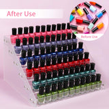 Nail Polish Organizer, Umirokin 6 Tiers Acrylic Organizer Storage Case Display Rack Holders for Ink Nail Polish Essential Oil Cosmetic Dropper Bottle（54-90 Bottles）