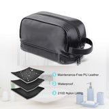 LEEFE Toiletry Bag for Men, Waterproof Travel Toiletry Organizer Bag, Shaving Bag Dopp Kit Bathroom Toiletries Organizer PU Leather Cosmetic Bags