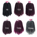 4 Pack Spring Twist Crochet Braid Bomb Twist Crochet Hair Braiding Ombre Colors Kanekalon Synthetic Fluffy Hair Extensions Low Temperature Fiber (12 Inch, 2#)