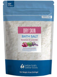 Dry Skin Bath Salt 128 Ounces Epsom Salt with Natural Geranium, Lavender, Ylang Ylang, and Lemon Essential Oils Plus Vitamin C in BPA Free Pouch with Easy Press-Lock Seal