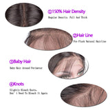 Jolibabe Hair Deep Wave Human Hair Lace Front Wigs Brazilian Virgin Curly Wave Human Hair Wigs Pre-Plucked 150% Density 100% Unprocessed Wig Natural Color for Black Women(14 Inch)