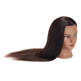 Hairginkgo Mannequin Head 24-26" Human Hair Manikin Head Hairdresser Training Head Cosmetology Doll Head for Styling Dye Cutting Braiding Practice with Clamp Stand (92018B0218)