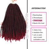 12 Inch Spring Twist Crochet Braids Bouncy Bomb Twist Crochet Hair Synthetic Twist Braids Ombre Colors Fluffy Braiding Hair Extension 4 Packs(30Strands/Pack,T1B/BUG#)