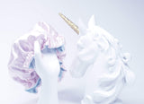 Pink/Lt Blue Reversible Satin Hair Bonnet By RJstyles.co with Adjustable options available for Newborn Toddles Kids and Adults