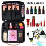 Relavel Makeup Case Travel Makeup Bag for Women Makeup Train Case Cosmetic Bag Toiletry Makeup Brushes Organizer Portable Travel Bag Artist Storage Bag with Adjustable Dividers (Pink)