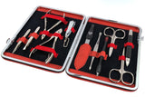 3 Swords Germany - brand quality 11 piece manicure pedicure grooming kit set for professional finger & toe nail care scissors clipper genuine leather case in gift box, Made in Solingen Germany (03669)