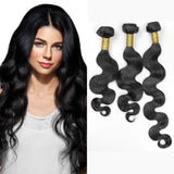 Natacee Sew In Virgin Hair Extensions Body Wave Unprocessed Raw Human Weft Hair Bundles Weave Soft Salon Quality for Women (Natural Black Color 26