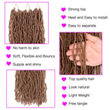 18 Inches Nu Locs Crochet Braids Hair 21 Strands/Pack Premium Fiber Synthetic Hair Goddess Faux Locs Curly Wavy Hair Extensions NU Locs Crochet Hair (6 Packs, 27)
