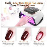 UV LED Nail Lamp, iBealous 168W Professional Fast Gel Nail Polish Dryer Curing Lamp for Gel Polish Salon Quality Nail Light Gel Lamp 4 Timer Setting & Big LCD Touch Screen for Fingernail & Toenail