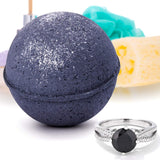 Bauble Bomb's Midnight Sapphire Jewelry Surprise Deluxe X Large 9 oz Bath Bomb Fizzies Made in USA, Cruelty Free! Ring Size 10